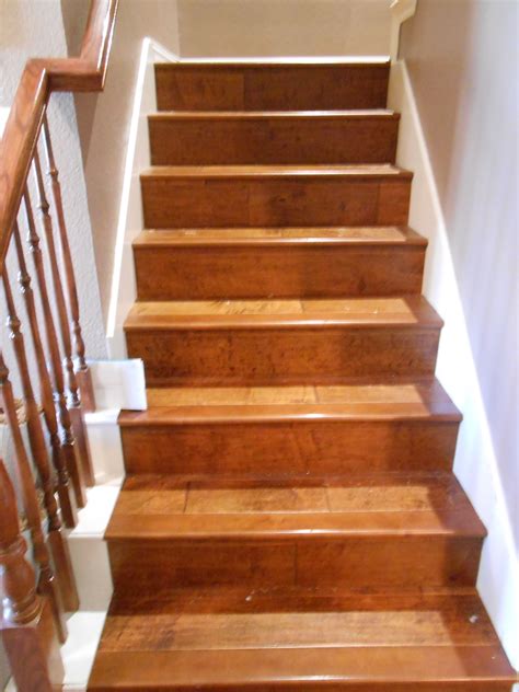 hardwood planks on stairs